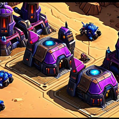 Home 15 Tower Defense Action**
> Detailed isometric view of a "Mineralz TD" styled StarCraft II mod game. Numerous intricately designed defensive towers are strategically placed on a desert map. Waves of diverse Zerg units are advancing towards a base. High detail, sharp focus, vibrant colors, digital painting, inspired by classic RTS aesthetics. Atmospheric lighting, emphasizing the intensity of the defense.
**