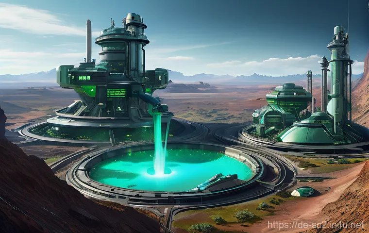 스타크래프트2 자유의 날개 공략 - **Prompt:** "A vibrant and bustling Terran mining colony on a verdant alien planet. Numerous SCVs ar...