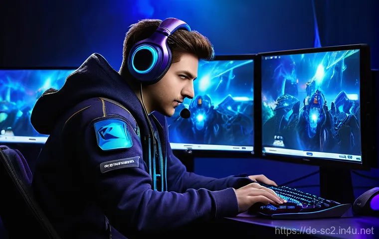 스타크래프트2 방송 플랫폼 비교 - **Prompt for "Twitch's Dominance and Community"**: "A vibrant, high-energy Twitch stream featuri...