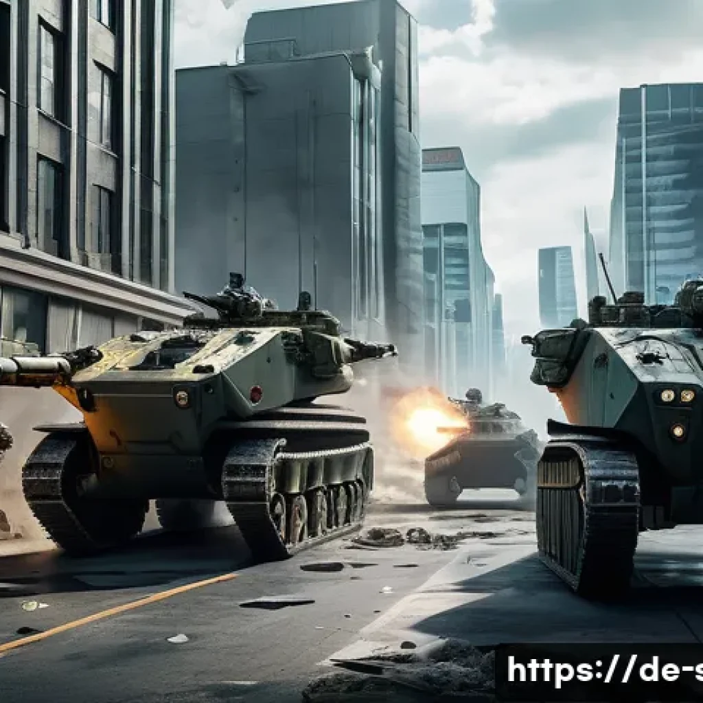 스타크래프트2 신규 유닛 업데이트 - A dynamic battlefield scene showcasing diverse futuristic military units in combat, featuring a high...