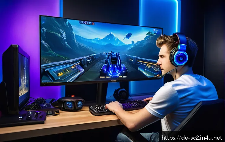 스타크래프트2 트위치 방송 정보 - A dynamic scene of a German StarCraft 2 streamer broadcasting live on Twitch, featuring a young adul...